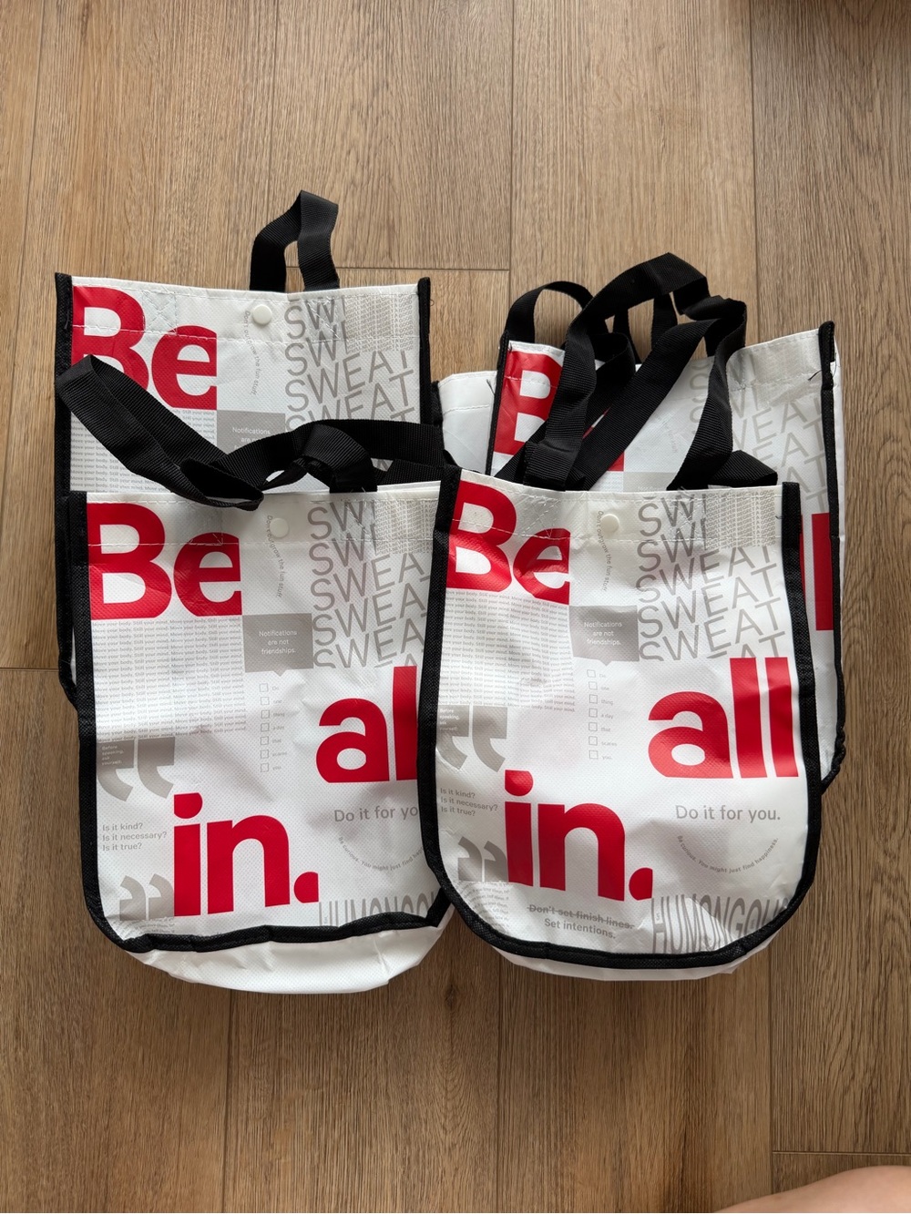 lululemon 4 Reusable Shopping Tote Bags